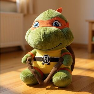 Teenage Mutant Ninja Turtle , NIP, Michelangelo, No Tags, Plush, 16.5x10x8”